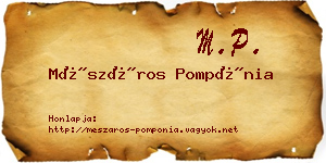 Mészáros Pompónia névjegykártya